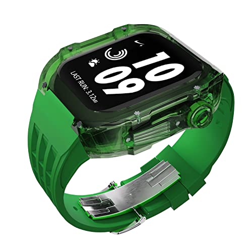 NDJQY Luxuriöses transparentes Uhren-Modifikationsset, für Apple Watch 44 mm/45 mm, DIY-Mod-Kit + Gummiband, für Apple Watch Armband 45/44 mm, SE 8, 7, 6, 5, 4 SE, For 44mm, Achat von NDJQY