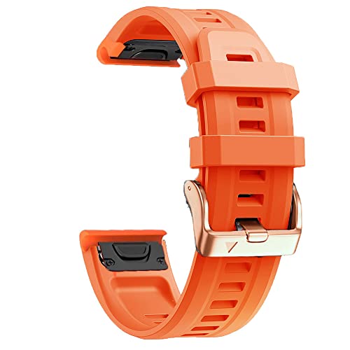 NDJQY Uhrenarmband für Garmin Fenix 7S 6S 6SPro 5S 5SPlus, 20 mm, Silikon, Rotgold, Stahlschnalle, Schnellverschluss, Easyfit-Armband, For Fenix 5S, Achat von NDJQY