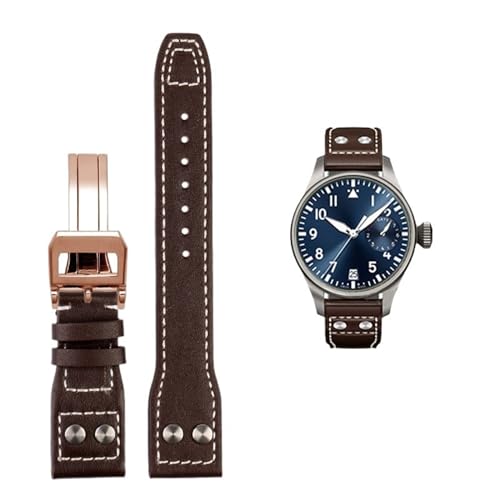 NDJQY Uhrenarmband für IWC Pilot Mark Rindsleder, 21 mm, 22 mm, 20 mm, echtes Leder, Bambusmaserung, Nieten, Dunkelbraun, Schwarz, Uhrenarmband, Zubehör, 22 mm, Achat NDJQY Uhrenarmband für IWC Pilot Mark Rindsleder, 21 mm, 22 mm, 20 mm, echtes Leder, Bambusmaserung, Nieten, Dunkelbraun, Schwarz, Uhrenarmband, Zubehör, 22 mm, Achat von NDJQY