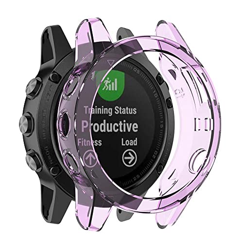 NDJQY Zubehör Ultradünne Schutzhülle für Garmin 6X Smartwatch, Gürtel, weiche TPU-Schutzhülle, Silikonhülle für Fenix 6, 6S, 6X Pro (Farbe: Lila, Größe: für Fenix 6S 6S Pro) von NDJQY