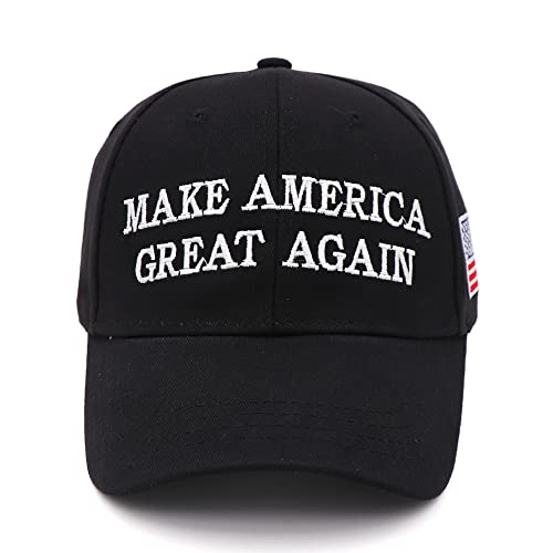 NDLBS Make America Great Again Hat Donald Trump Slogan MAGA mit USA-Flagge Kappe verstellbar Baseballmütze - Schwarz - Einheitsgröße von NDLBS
