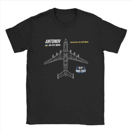AN 225 Antonov Mriya Cargo Plane RIP Poster Ukrainian Defender of Ukraine t Shirt for Men Creative 100% Cotton Gift Idea Tops Black XL von NDMUTREN