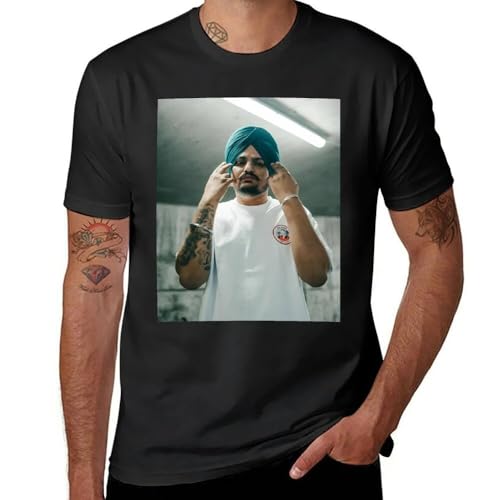 Sidhu Moose wala Poster T-Shirt Cute Tops t Shirts Sweat Shirts Slim fit for Men Black L von NDMUTREN