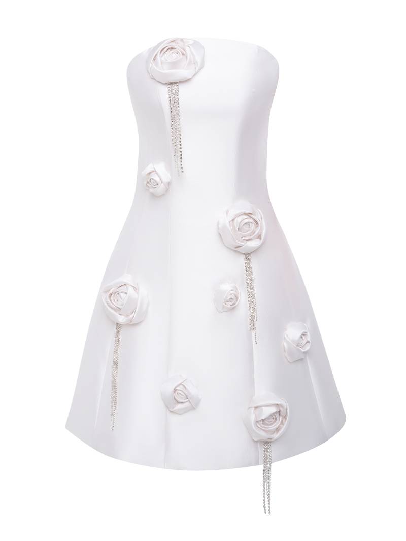 NDS The Label | APPLIQUED STRAPLESS MINI DRESS | Women's White Mini dresses von NDS The Label