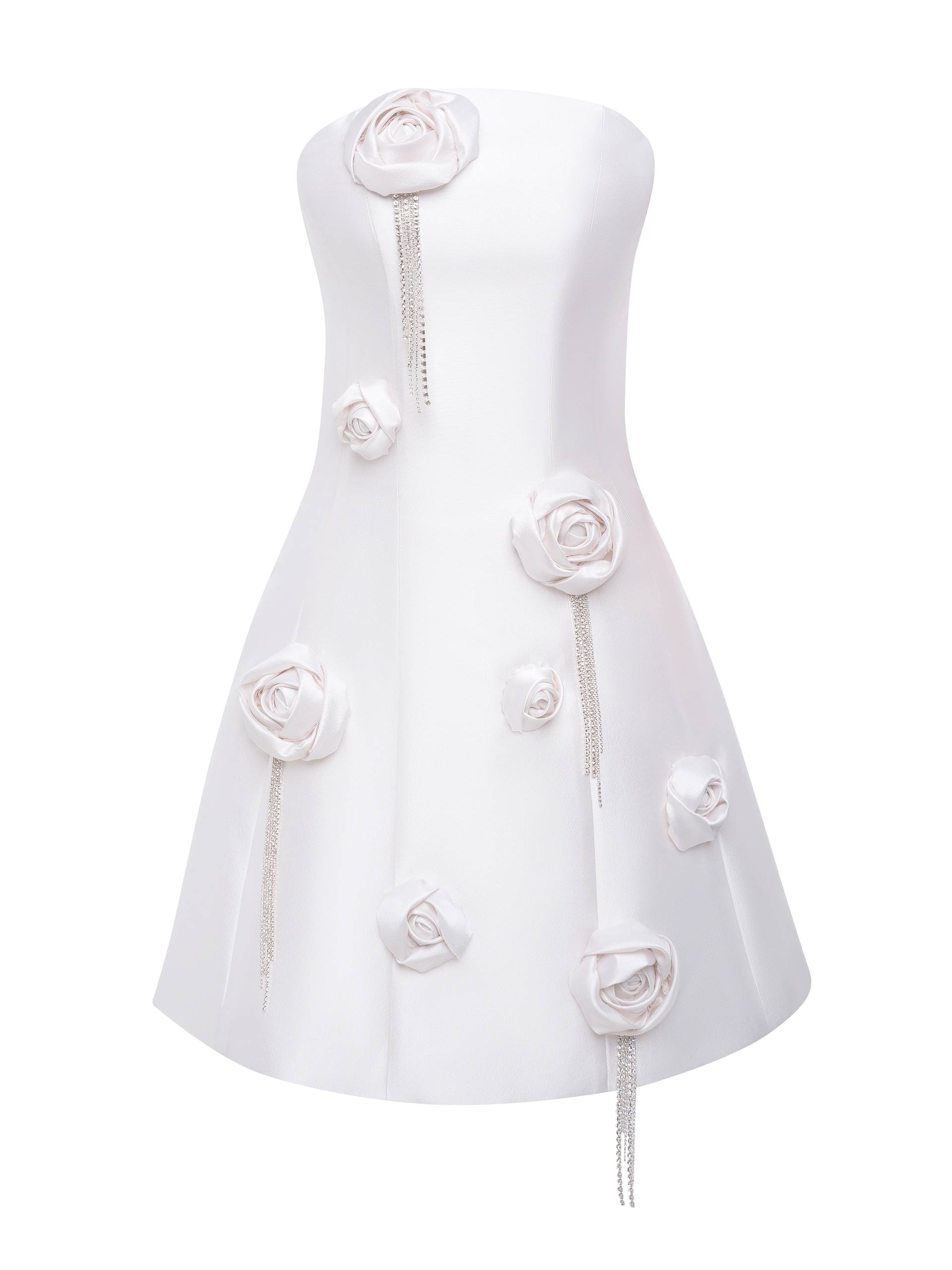 APPLIQUED STRAPLESS MINI DRESS - White - 4 - NDS The Label - Mini dresses APPLIQUED STRAPLESS MINI DRESS - White - 4 - NDS The Label - Mini dresses von NDS The Label