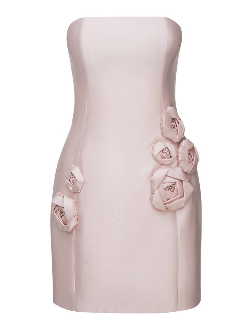 APPLIQUED STRAPLESS SILK AND WOOL-BLEND MINI DRESS - Pink - 8 - NDS The Label - Mini dresses von NDS The Label