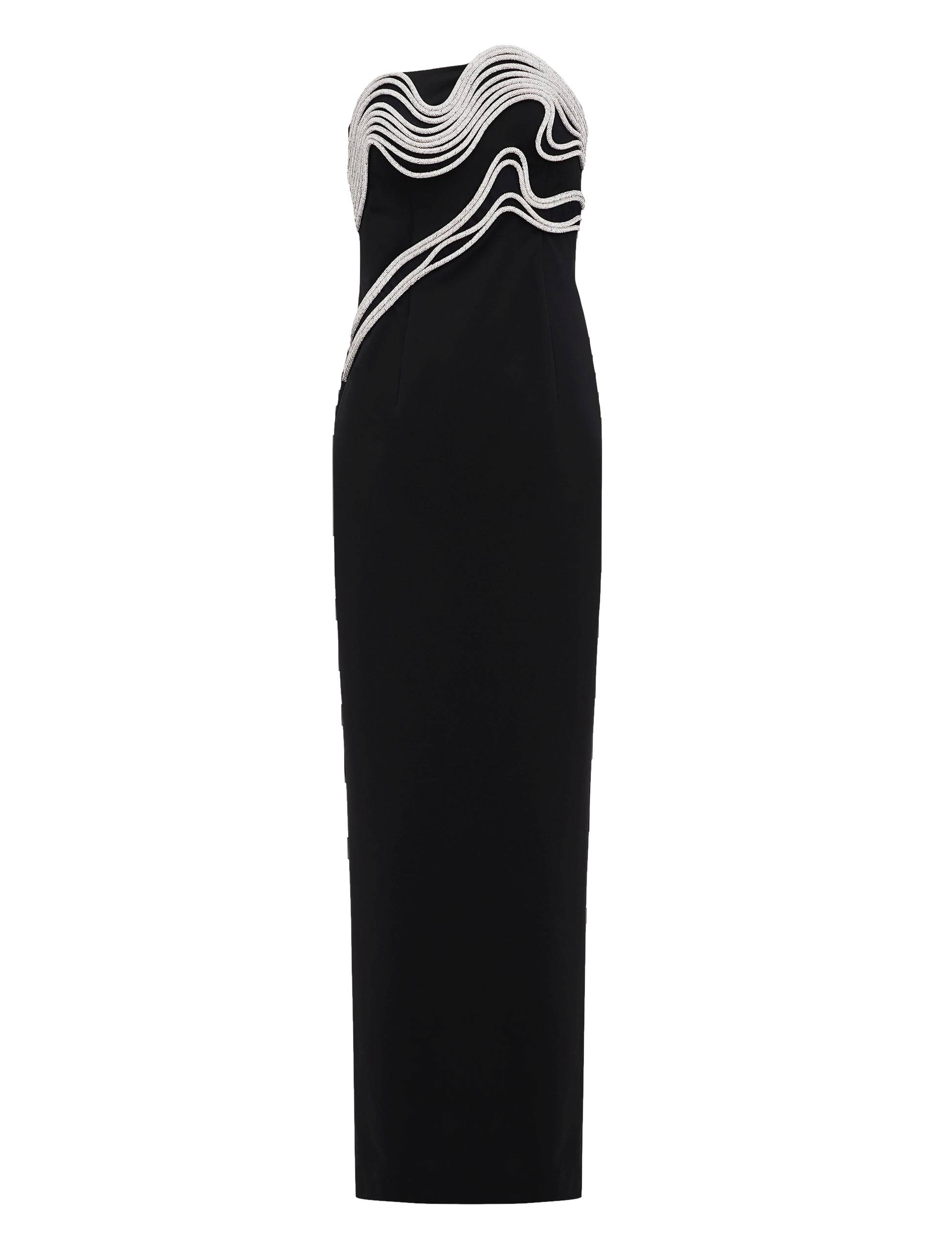 Crystal Embellished Maxi Dress in Black von NDS The Label