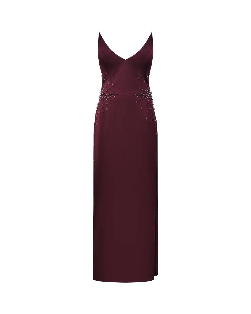 NDS The Label | Crystal Embellished V-Neck Strapless Gown | Women's Mocha Maxi dresses von NDS The Label