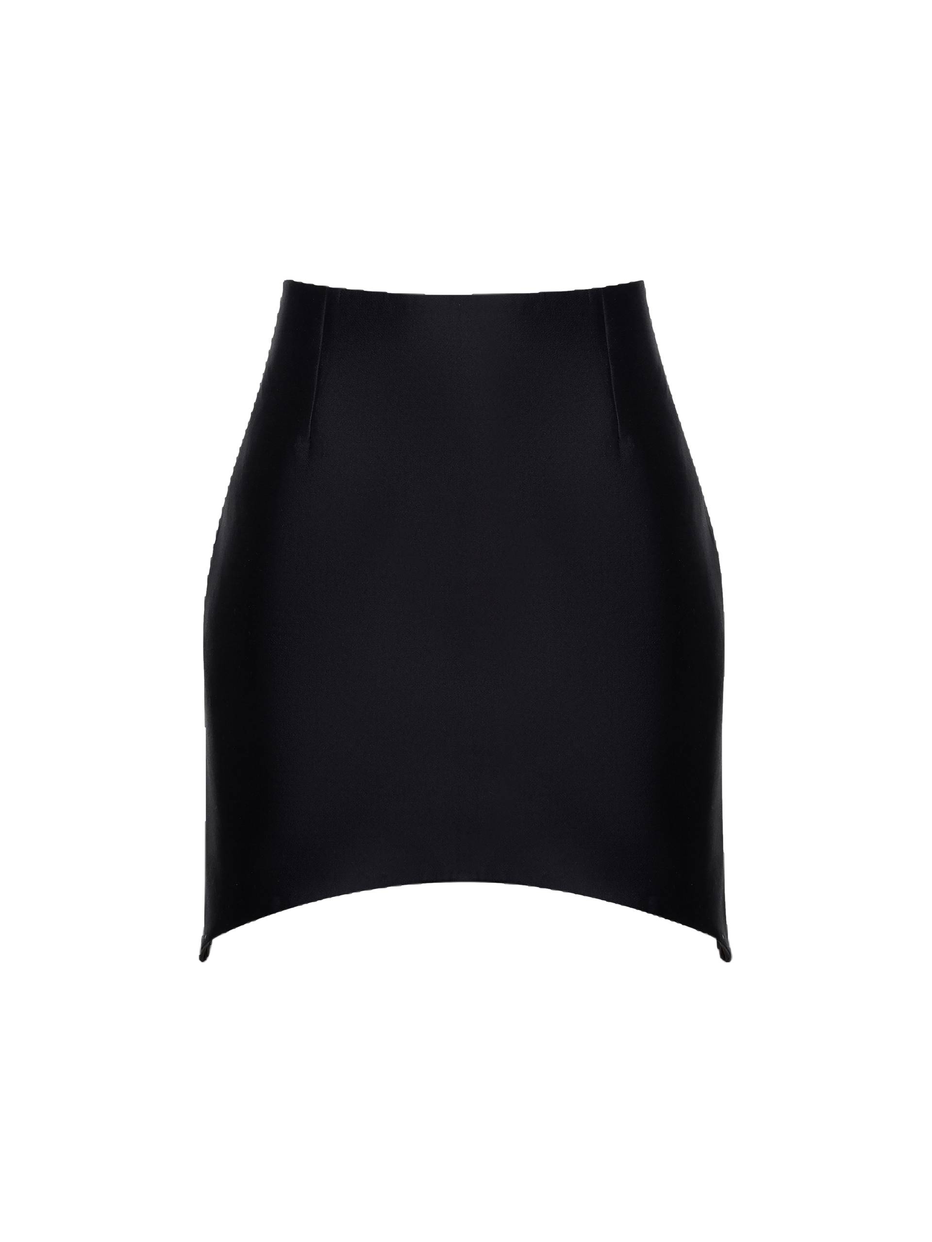 NDS The Label | HOURGLASS-HEM SILK AND WOOL-BLEND MINI SKIRT | Women's Black Mini skirts NDS The Label | HOURGLASS-HEM SILK AND WOOL-BLEND MINI SKIRT | Women's Black Mini skirts von NDS The Label