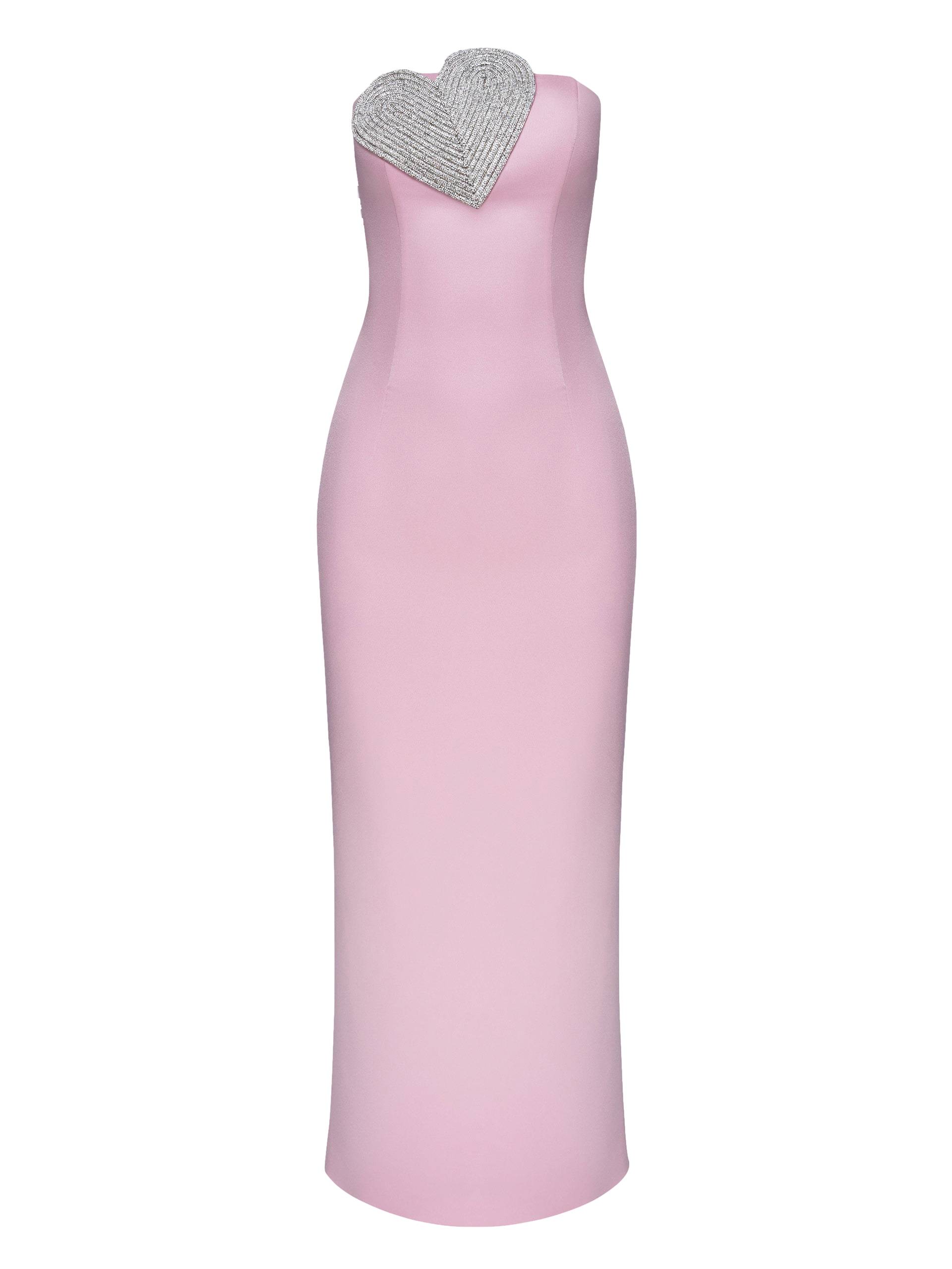 Heart-Embellished Strapless Maxi Dress von NDS The Label