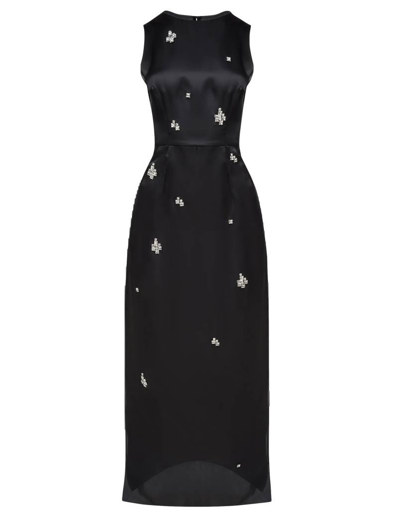 SILK ORGANZA COLUMN DRESS WITH JEWEL EMBELLISHMENTS - Black - 8 - NDS The Label - Maxi dresses von NDS The Label