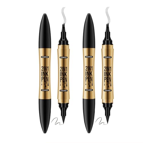 Magic Eyebrow Pencil Dual Head 2 in 4 Liquid Eyebrow Pencil Waterproof Eyeliner Non Smudge Faux Wild Split Eyebrow Pencil (Grey, 2) von NDTGAQVV