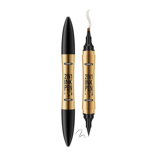 Magic Eyebrow Pencil Dual Head 2 in 4 Liquid Eyebrow Pencil Waterproof Eyeliner Non Smudge Faux Wild Split Eyebrow Pencil (light brown, 1) von NDTGAQVV