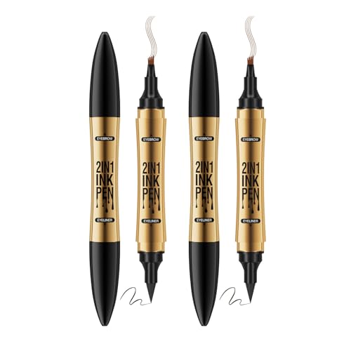 Magic Eyebrow Pencil Dual Head 2 in 4 Liquid Eyebrow Pencil Waterproof Eyeliner Non Smudge Faux Wild Split Eyebrow Pencil (light brown, 2) von NDTGAQVV