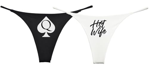 NE Beauty Queen of Spades and Hotwife Damen Tanga-Set (2er Pack), Schwarz, S von NE Beauty