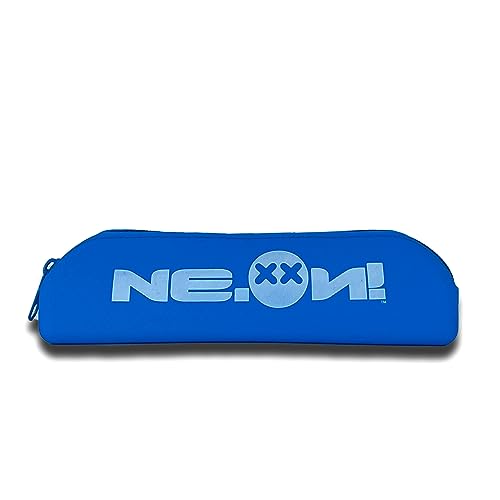 Ne.On Milano Federmäppchen aus Silikon, praktisch, dreieckig, Design, weich, sehr langlebig, für Büro, Schule und Reisen, Fluoreszierendes Blau, Tasche von NE.XXN! MILANO