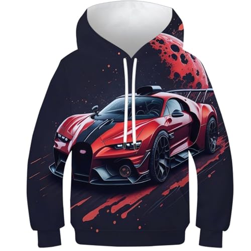 NEAFP Kinder Sweatshirt Sportwagen - Exklusiver Kinder Hoodie Mit 3D-Design, Kinder Pullover, Der Komfort Und Moderne Optik Bietet von NEAFP