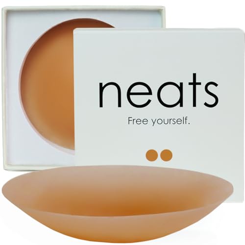 NEATS Nippelpads, hypoallergenem Silikon Brustwarzenabdeckungen für Frauen, Damen Nipple Cover mit Brustwarzenschutz, wiederverwendbar, Selbstklebende Nippelabdeckung Silikon-Pasties (Almond, 10cm) von NEATS