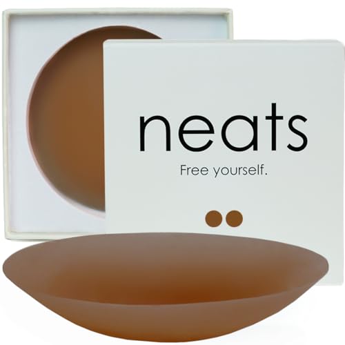 NEATS Nippelpads, hypoallergenem Silikon Brustwarzenabdeckungen für Frauen, Damen Nipple Cover mit Brustwarzenschutz, wiederverwendbar, Selbstklebende Nippelabdeckung Silikon-Pasties (Mocha, 10cm) von NEATS