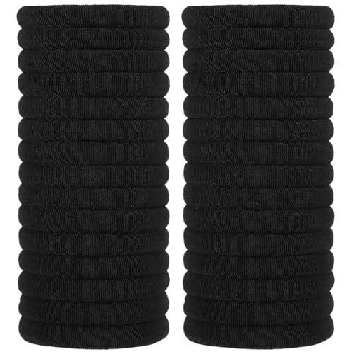 NEBYIZ 30 schwarze Haargummis für Damen und Mädchen, nahtlos, dick, schwarz, elastische Haargummis, keine Beschädigung, Pferdeschwanz-Halter, Valentinstagsgeschenk NEBYIZ 30 schwarze Haargummis für Damen und Mädchen, nahtlos, dick, schwarz, elastische Haargummis, keine Beschädigung, Pferdeschwanz-Halter, Valentinstagsgeschenk von NEBYIZ