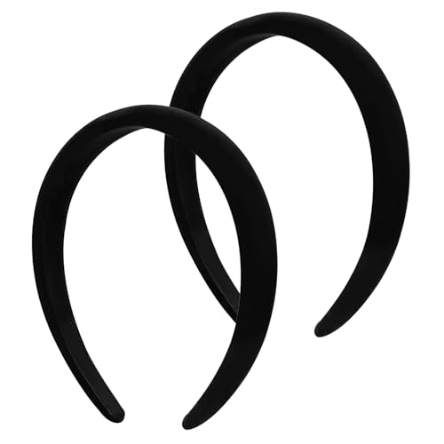 2 Pack Plastic Fabric Non-Slip Hair Band for Women – Adjustable Headband for Sports, Workouts & Daily Use, Soft & Durable Hair Accessories (2cm Width) von NECXON