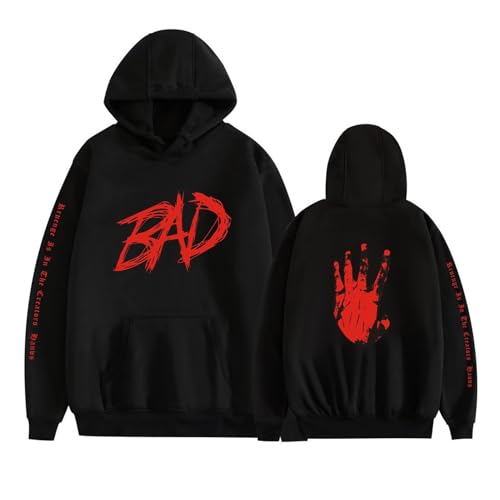 NEDLON Hoodie Xxxtentacion Sweatshirts Kapuzen-T-Shirts Activewear Bedruckte Sweatershirts Trendy Bequeme Unisex Erwachsene Langarm(Black-A,XL) von NEDLON