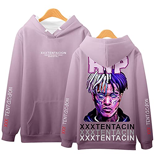 NEDLON Hoodies Sweatshirts Xxxtentacion Kapuzenpullover Reise bedrucktes T-Shirt Mode weiche Herren Damen Kleidung Rundhals(A,3XL) von NEDLON