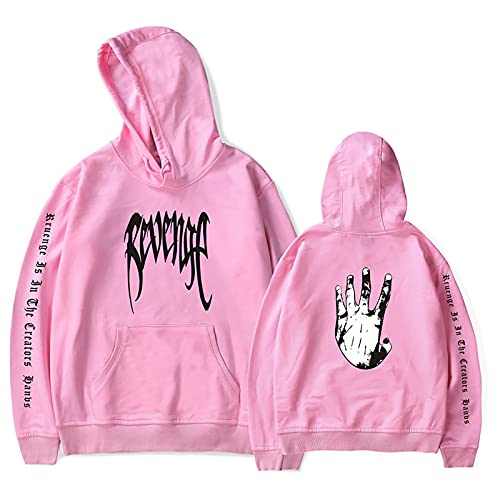 NEDLON Hoodies Xxxtentacion Sweatshirt Kapuze Pullover Athletic Print T-Shirt Mode Loose Fit Herren Damen Erwachsene Herbst(Pink-A,M) von NEDLON