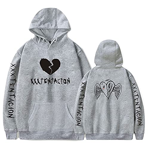 NEDLON Hoodies Xxxtentacion Sweatshirts Kapuzenpullover Reise Workout Grafik Sweatershirts Trendy Basic Unisex Kleidung(Gray-B,M) von NEDLON