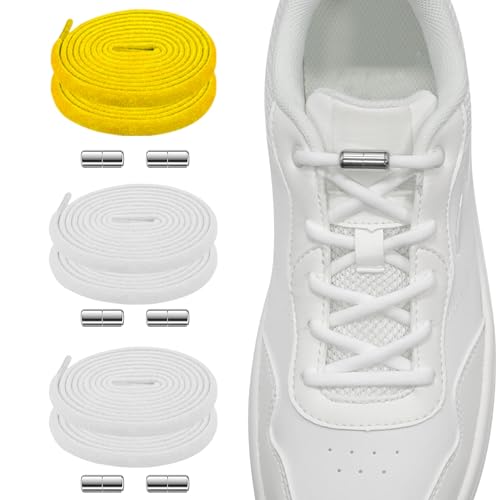NEEKFOX Schnürsenkel ohne Binden - 3 Paar Elastische Schnürsenkel mit Metallkapsel - Schnürsenkel Schnellverschluss - Gummi Schnürsenkel für Erwachsene & Kinder, Sneaker, Laufschuhe, Sporschuhe NEEKFOX Schnürsenkel ohne Binden - 3 Paar Elastische Schnürsenkel mit Metallkapsel - Schnürsenkel Schnellverschluss - Gummi Schnürsenkel für Erwachsene & Kinder, Sneaker, Laufschuhe, Sporschuhe von NEEKFOX