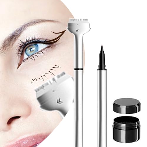 NEERIX Wimpern Untere Stempel Mit Tinte Und Eyeliner,2 in 1 Lower Eyelash Stamp Set,Wasserfest und schweißfest Eye Liner Stamps,für Einfach anzuwenden,Make Up Anfänger (Mokkabraun) von NEERIX