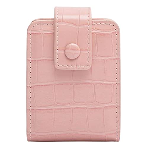 NEFLUM Mini-Kosmetiktasche mit Spiegel, Reise-Make-up-Tasche für Damen, Krokodilmuster, PU, Parfüm, Schmuck, Organizer, Mini-Kosmetiktasche, rose, 1 von NEFLUM