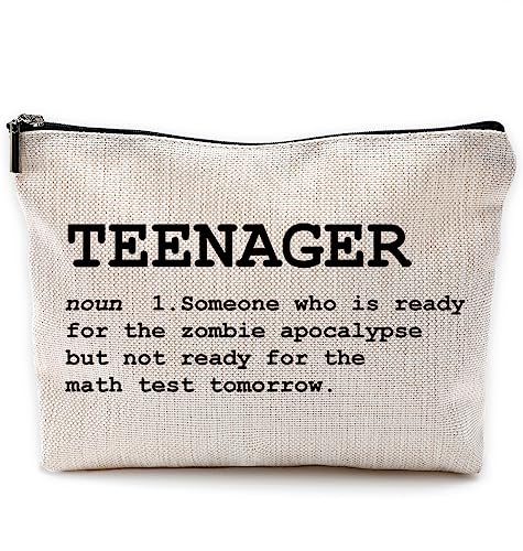 NEGIGA Make-up-Tasche für Teenager, Reise-Kosmetiktasche, lustiges Teenager-Geschenk, Kosmetiktasche mit Reißverschluss, Reise-Kulturbeutel, Geschenk für Teenager-Mädchen von NEGIGA