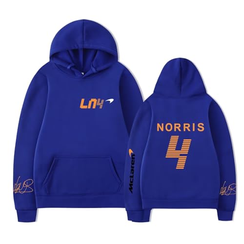 NEGRAR Racer Formula One Hoodies Herren Racing Sports LN-4 Hoody Pullover Damen Landon-Norris Fans Langarm Pullover Sweatshirts, 11-LN-4, 46 von NEGRAR