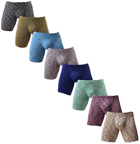 NEIKU Herren Keine Fahrt nach oben Boxer Briefs Lange Leg Unterwäsche Hüftunterhose mit Pouch groß 8er-Mischfarbe NEIKU Herren Keine Fahrt nach oben Boxer Briefs Lange Leg Unterwäsche Hüftunterhose mit Pouch groß 8er-Mischfarbe von NEIKU