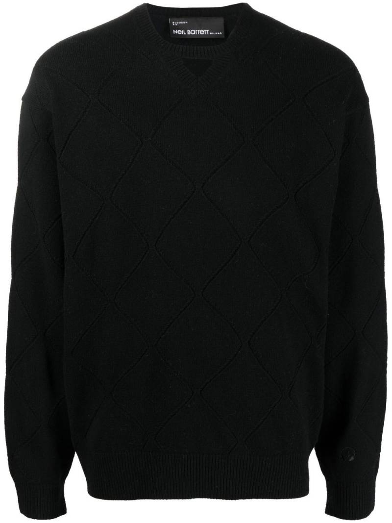 Neil Barrett Pullover mit Rautenmuster - Schwarz von Neil Barrett