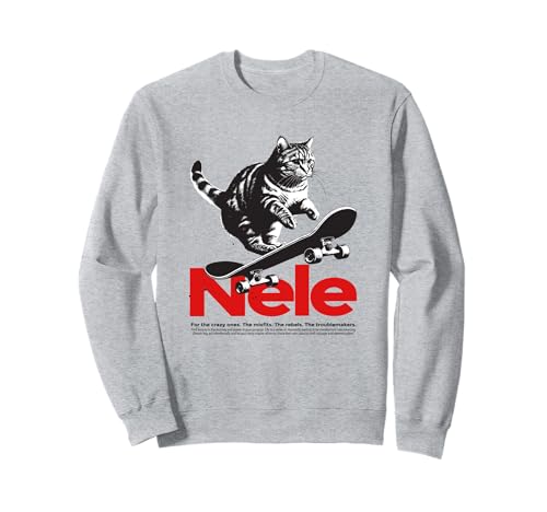 NELE - Schöner Mädchen Name mit Katze & Skateboard Sweatshirt NELE - Schöner Mädchen Name mit Katze & Skateboard Sweatshirt von NELE Tochter Enkel Geburtstag Geschenkideen