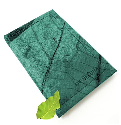 NELUHA Geldbörse klein Kreditkartenetui aus Teakblättern vegan nachhaltig Leder Alternative - Portemonnaie, Geldbeutel mini aufklappbar Farbe (Türkis) von NELUHA