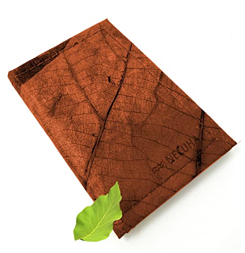 NELUHA Geldbörse klein Kreditkartenetui aus Teakblättern vegan nachhaltig Leder Alternative - Portemonnaie, Geldbeutel mini aufklappbar Farbe (Braun) von NELUHA