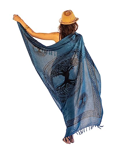 NELUHA Sarong Tuch Damen mit Saronghalter Pareo Wickeltuch Handtuchkleid Wickelrock Damen strandtuch xxl Tuch Männer pareo damen strandtuch damen von NELUHA