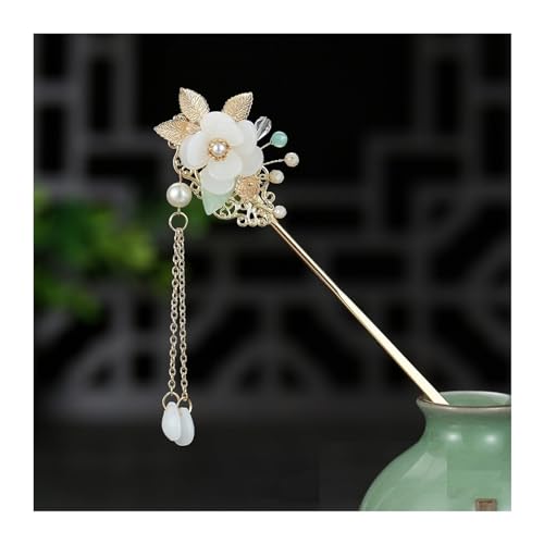 Haarstäbchen Haarstäbchen Hochzeit Haarschmuck für Frauen Blume Lange Quaste Haarnadeln Essstäbchen Tiara Haarschmuck (Farbe: Stil 20) von NEMAA