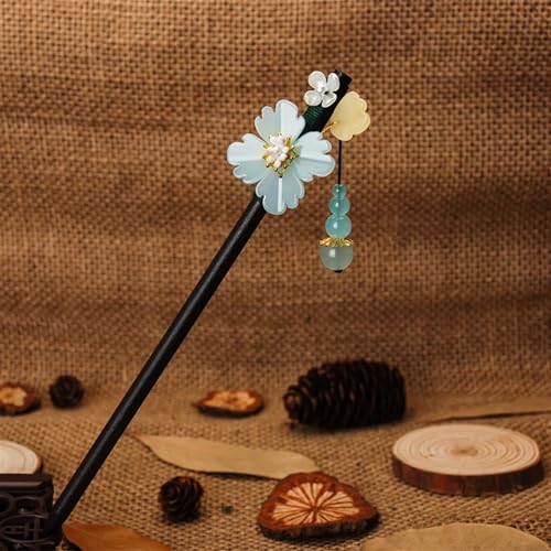 NEMAA Haarstab Holz Blumen Haarnadel for Frauen Haarstab for Mädchen Haarspange Haarschmuck Haarnadeln (Color : 31) von NEMAA