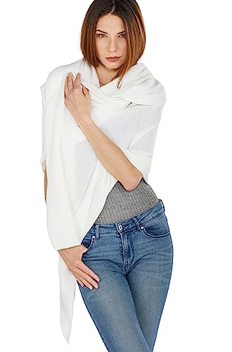 NEO B - CASHMERE | Stola | Wolkenschal | 100% Kaschmir | Cardiff-Garn | Unisex | Hergestellt in Italien (Weiß) von NEO B - CASHMERE