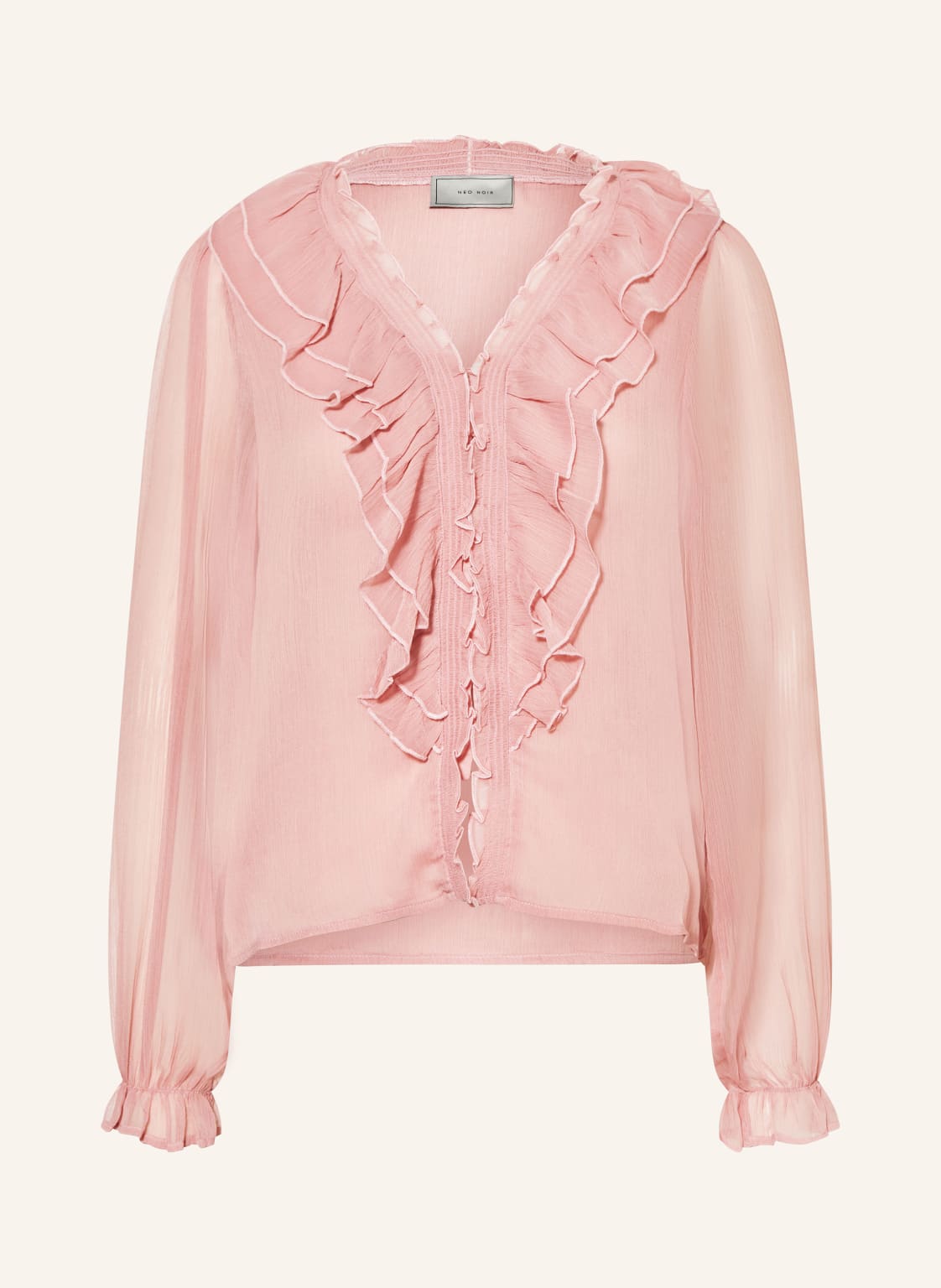 Neo Noir Bluse Ivey Mit Volants rosa von NEO NOIR