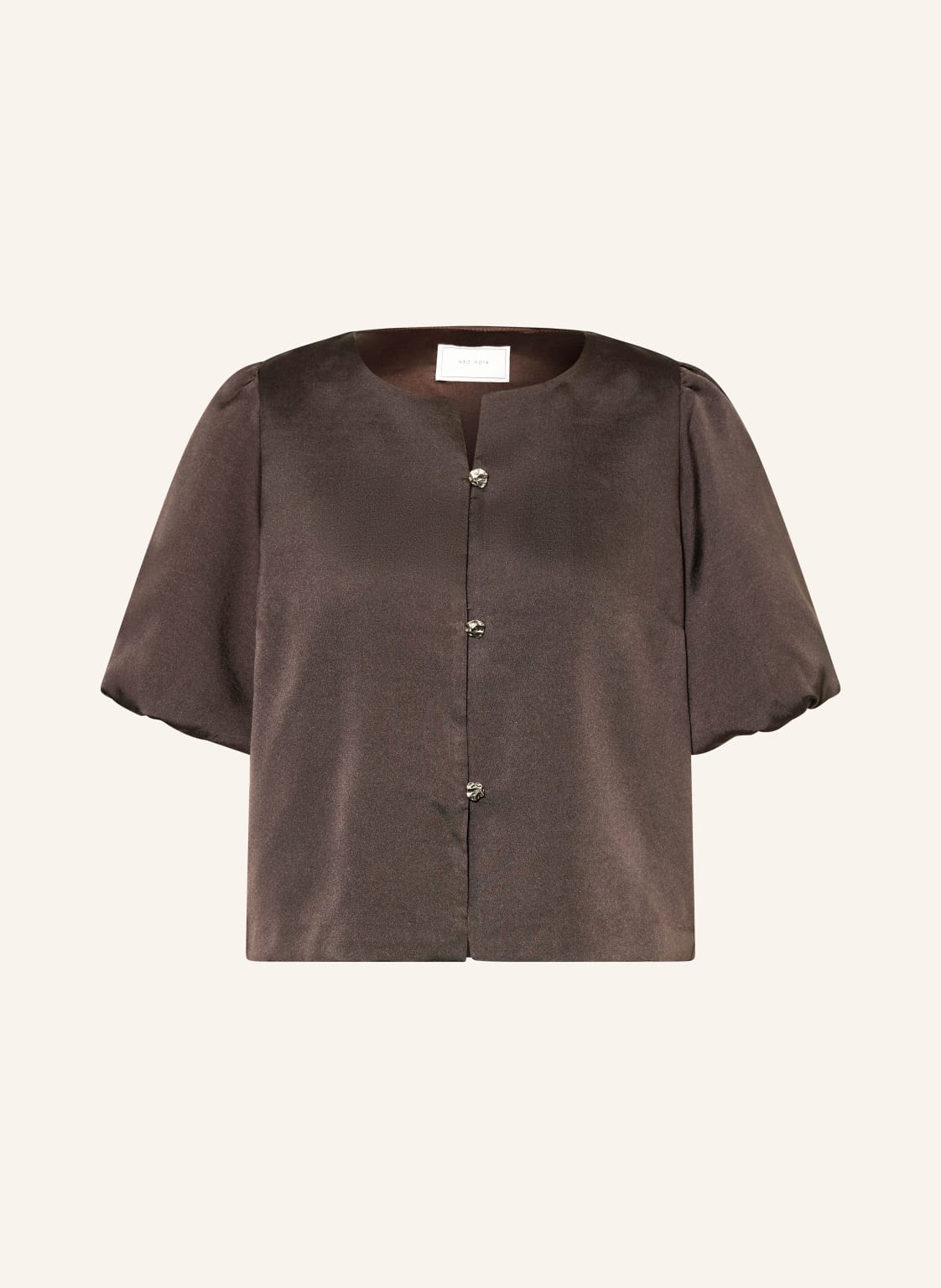 Neo Noir Blusenshirt Aisa Aus Satin braun von NEO NOIR