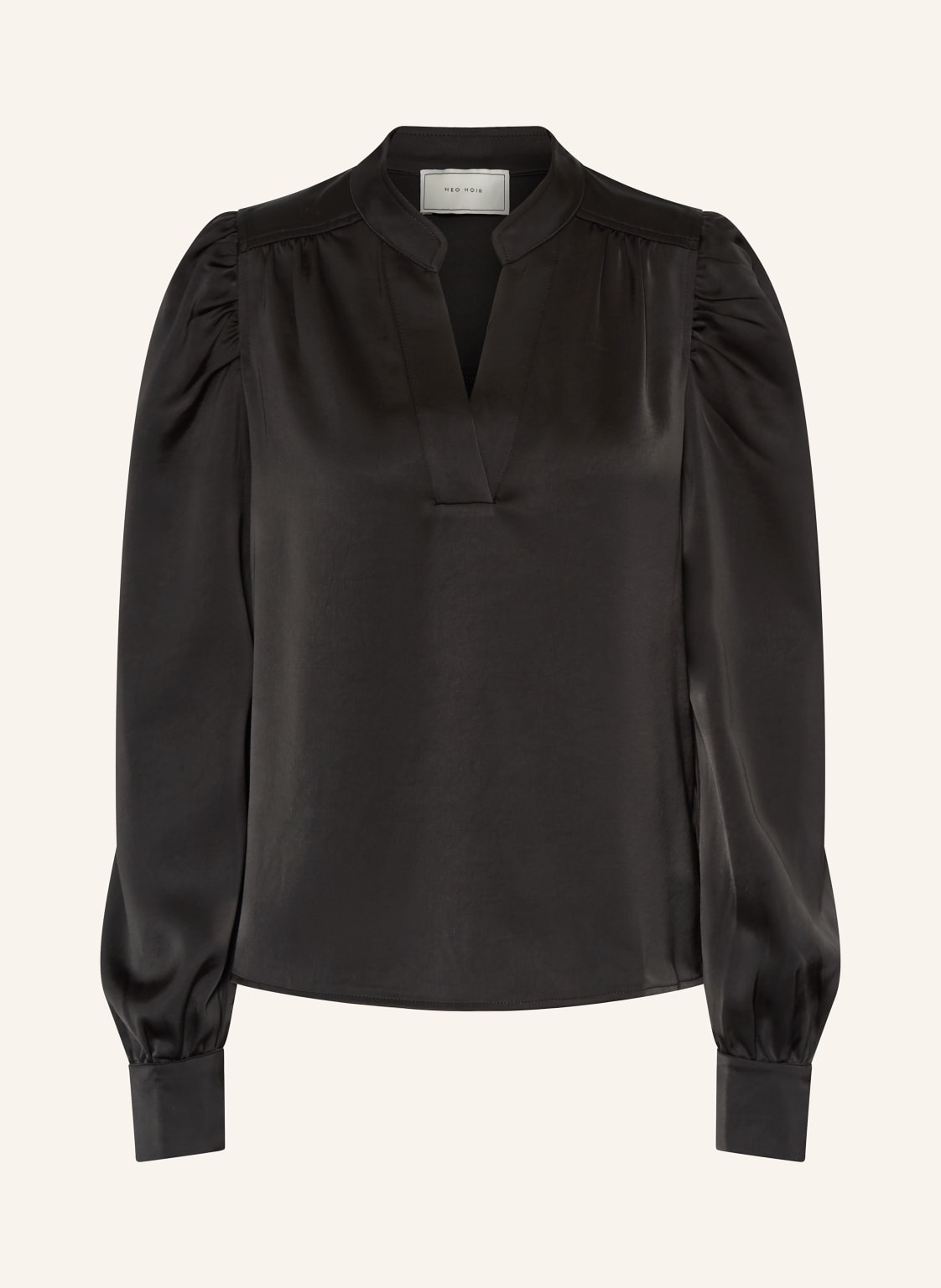 Neo Noir Blusenshirt Rosslyn Aus Satin schwarz von NEO NOIR