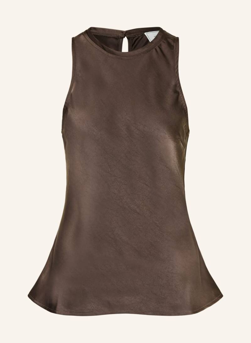 Neo Noir Blusentop Celina Aus Satin braun von NEO NOIR