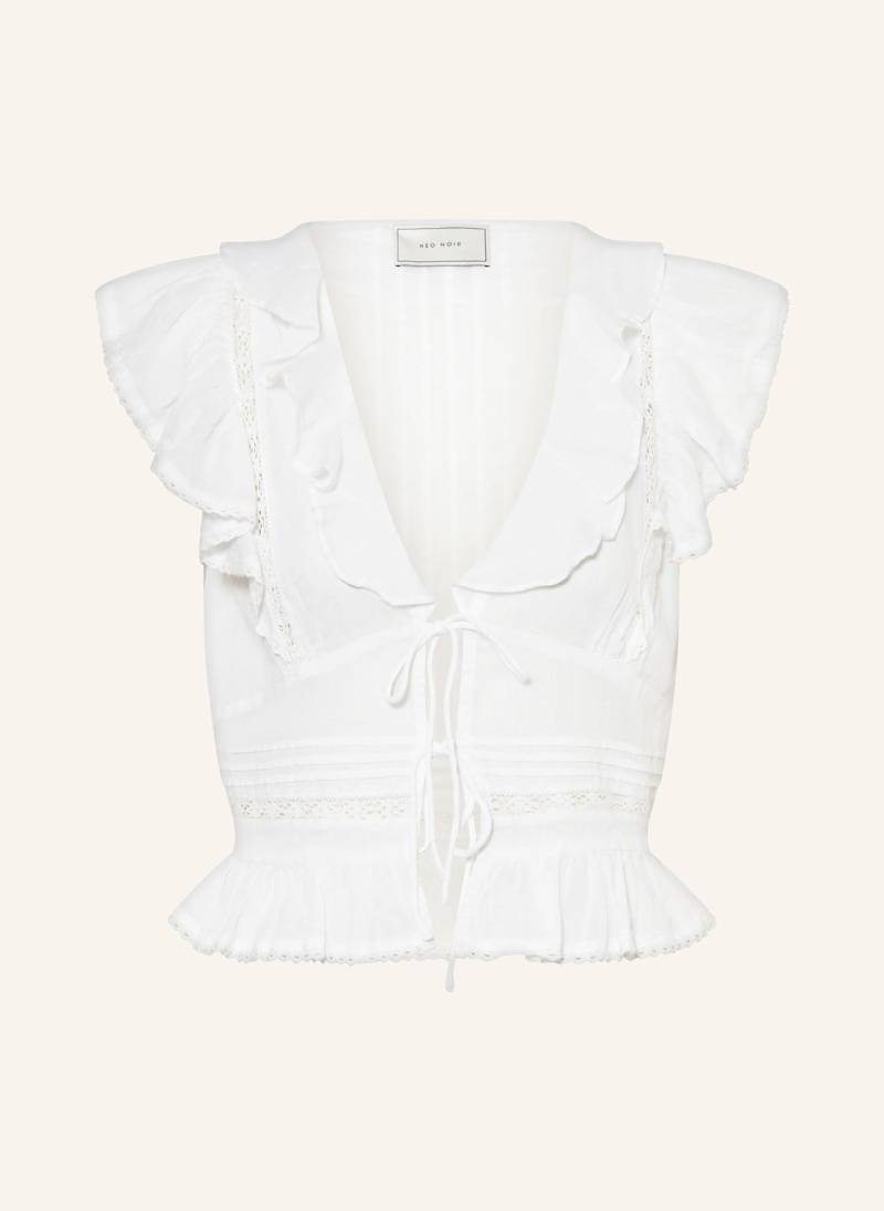 Neo Noir Blusentop Netali Mit Volants weiss von NEO NOIR