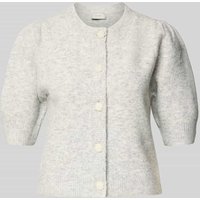 Neo Noir Cardigan mit Woll-Anteil und Knopfleiste Modell 'Trudy' in Hellgrau Melange, Größe 40 von NEO NOIR
