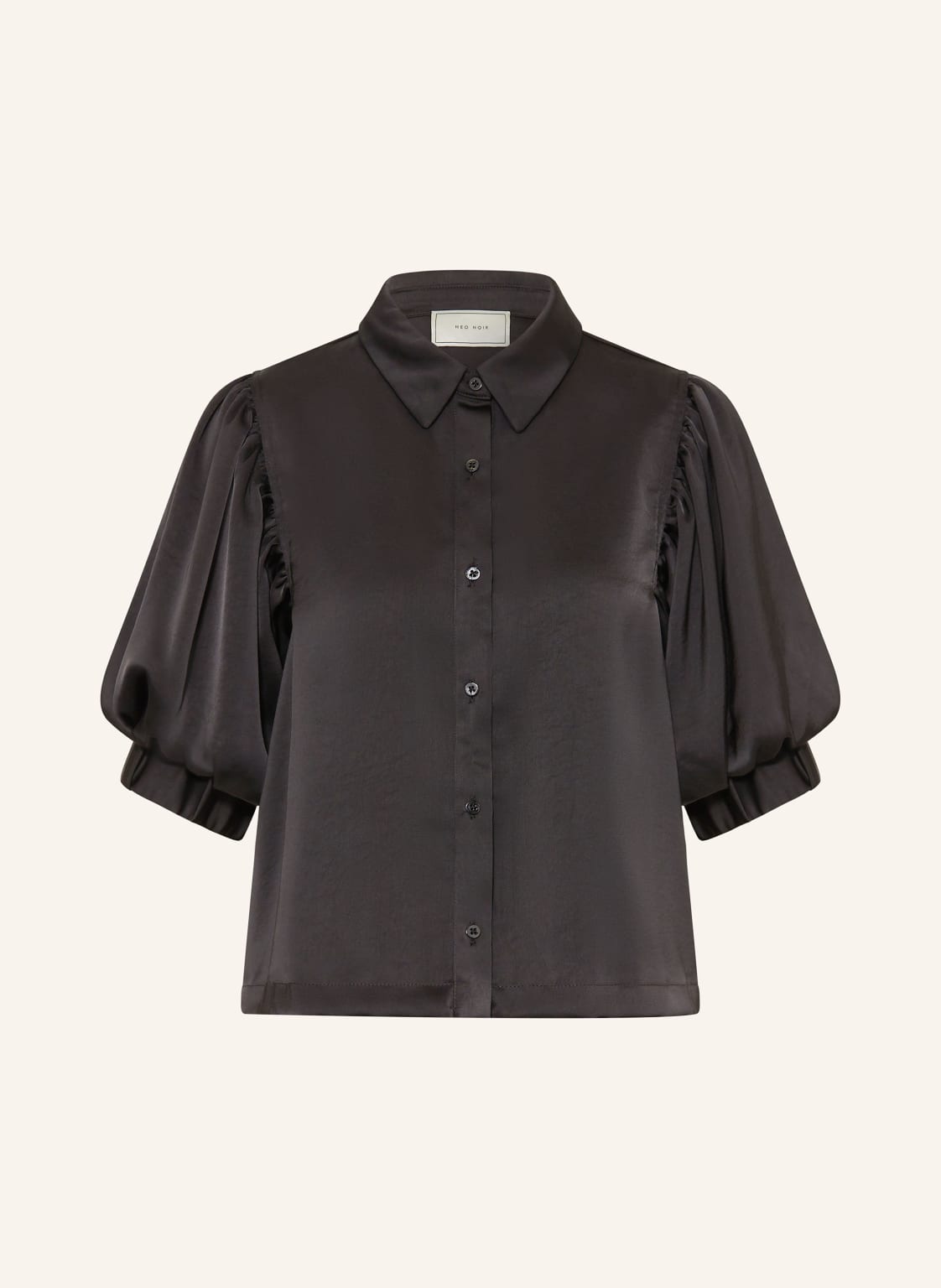 Neo Noir Hemdbluse Etta Aus Satin Mit 3/4-Arm schwarz von NEO NOIR